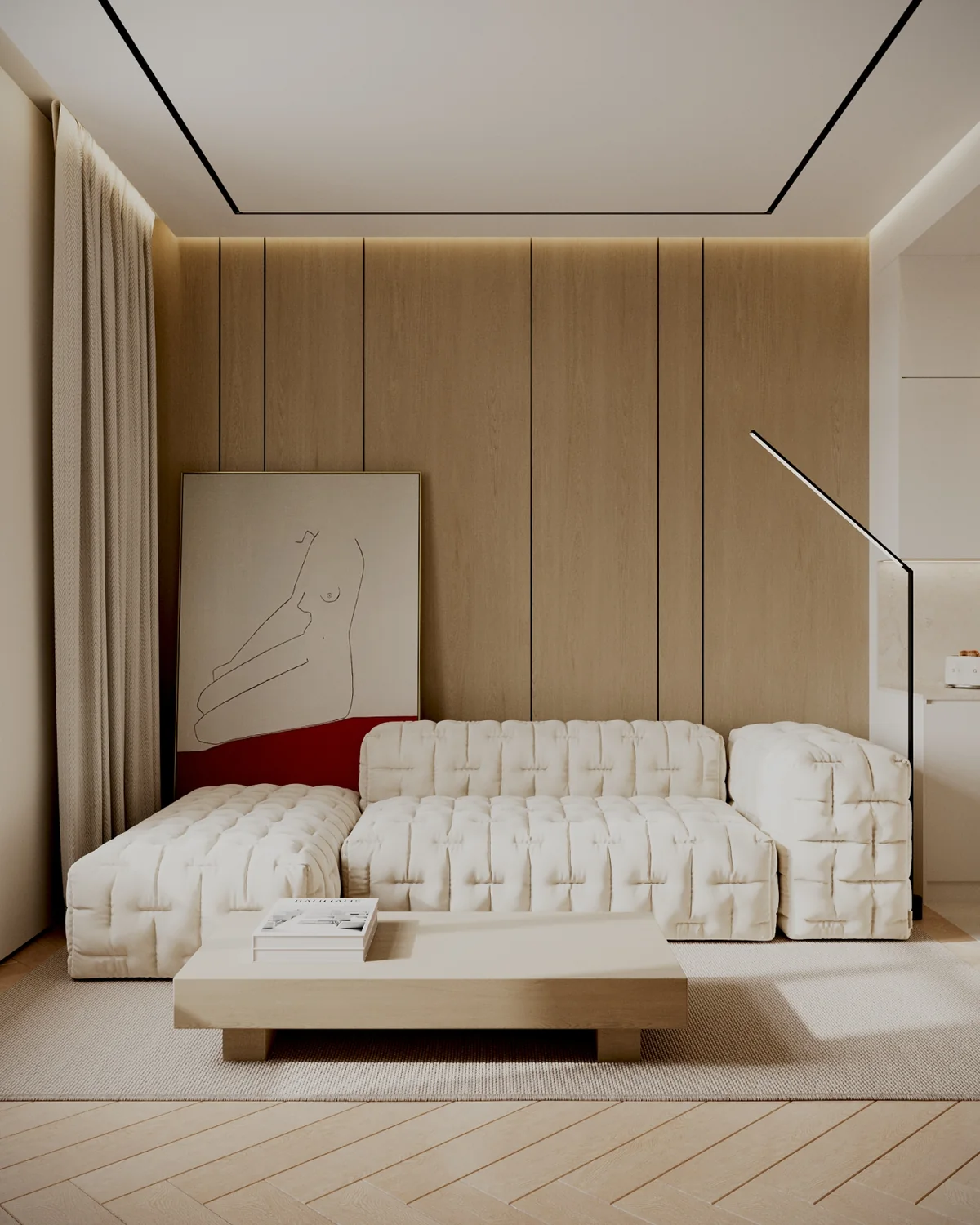 Warm minimal interior visualization